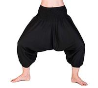 PANASIAM Pantaloni harem 3/4, viscosa estiva, leggeri, unisex