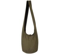 PANASIAM Borsa a tracolla donna & uomo, Modello grande e leggero in cotone, Borsa a spalla con cerniera e tasca interna extra, 2 misure, Accessorio unisex resistente, verde oliva L