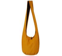 PANASIAM Borsa a tracolla donna & uomo | Modello grande e leggero in cotone - Borsa a spalla con cerniera e tasca interna extra, 2 misure | Accessorio unisex resistente - giallo zafferano L