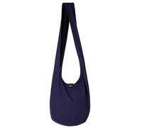 PANASIAM Borsa a tracolla donna & uomo | Modello grande e leggero in cotone - Borsa a spalla con cerniera e tasca interna extra, 2 misure | Accessorio unisex resistente - blu scuro L
