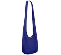 PANASIAM Borsa a tracolla donna & uomo, Modello grande e leggero in cotone, Borsa a spalla con cerniera e tasca interna extra, 2 misure, Accessorio unisex resistente, blu L