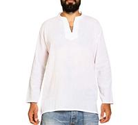 PANASIAM Camicia Estiva da Pescatore, in Cotone Extra Sottile, fine, Morbido, Nera e Bianca, M, L, XL, XXL e XXXL, Senza Bottoni