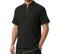 PANASIAM Camicia Thai Uomo Manica Corta, Cotone, Stile Pescatore