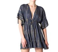 PANASIAM Dress Tiedye Style, Grey Black, M