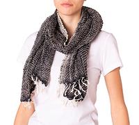 PANASIAM Grande Sciarpa Donna & Uomo - Sciarpa a Trama Grossa - Cotone | Lunga sciarpa tessuta a mano con frange, da indossare come una lunga stola in autunno o come una sciarpa ad anello in inverno