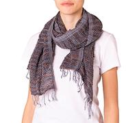 PANASIAM Grande Sciarpa Donna & Uomo - Sciarpa a Trama Grossa - Cotone | Lunga sciarpa tessuta a mano con frange, da indossare come una lunga stola in autunno o come una sciarpa ad anello in inverno