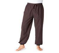 PANASIAM Harem Pants, Lounge Pants Cotton, Brown, L