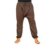 PANASIAM Pantaloni Aladino Lini Unisex - Pantaloni Estivi - Stile Harem | Pantaloni comodi in 100% cotone, vestibilità perfetta con coulisse & vita elasticizzata, 2 tasche, stile baggy casual