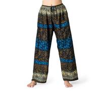 PANASIAM Pantaloni Comodi Donna Indostyle - Pantaloni Palazzo Stile Boho | 100% viscosa, pantaloni estivi leggeri, 3 taglie fino a 105 cm lunghezza, anche come pantaloni benessere, yoga & spiaggia