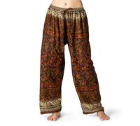 PANASIAM Pantaloni Comodi Donna Indostyle - Pantaloni Palazzo Stile Boho | 100% viscosa, pantaloni estivi leggeri, 3 taglie fino a 105 cm lunghezza, anche come pantaloni benessere, yoga & spiaggia
