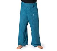 PANASIAM Pantaloni da Pescatore Thai - Pantaloni a Portafoglio 2 Lunghezze | Per donna & uomo, pantaloni da pescatore Thai, pantaloni yoga, arti marziali, regolabile in 2 lunghezze, cotone, design Lini