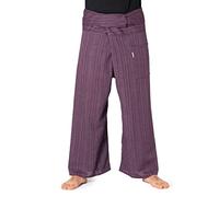 PANASIAM Pantaloni da Pescatore Thai - Pantaloni a Portafoglio 2 Lunghezze | Per donna & uomo, pantaloni da pescatore Thai, pantaloni yoga, arti marziali, regolabile in 2 lunghezze, cotone, design Lini