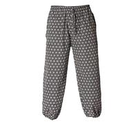 PANASIAM Pantaloni geometrix tradizionali giapponesi, prodotti equamente in piccole aziende, Asanoha Nero, L
