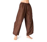 PANASIAM Pantaloni Harem Tinta Unita, Marrone M