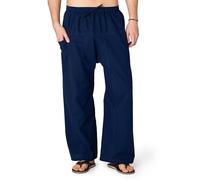 PANASIAM Pantaloni Leggeri in Cotone - Stile Pantaloni da Pescatore Thai | Pantaloni comodi, pantaloni da infilare unisex, vita elasticizzata & coulisse, ideali per smart working, ospedale & yoga