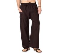 PANASIAM Pantaloni Leggeri in Cotone - Stile Pantaloni da Pescatore Thai | Pantaloni comodi, pantaloni da infilare unisex, vita elasticizzata & coulisse, ideali per smart working, ospedale & yoga