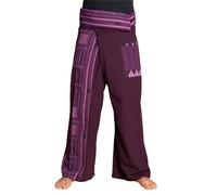 PANASIAM Pantaloni Pescatore Thai Cotone - Pantaloni a Portafoglio - Unisex | Pantaloni thai, anche per yoga o arti marziali, vestibilità regolabile in 2 lunghezze, tecnica a portafoglio, motivo tessuto