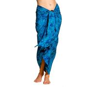 PANASIAM sarong blu disegni, telo mare pareo batik fatto a mano sciarpa fazzolet