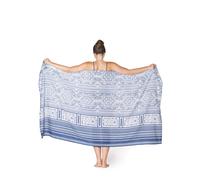 PANASIAM Sarong Indigo - Sciarpa, copricostume bikini, Pareo, Gonna Avvolgente