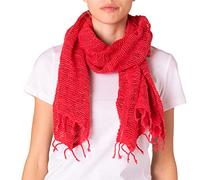 PANASIAM Sciarpa calda ed elegante sciarpa in cotone per autunno e inverno, stola, foulard, Rosso corallo, 50x165cm