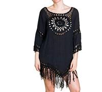 PANASIAM Tunica da Spiaggia Ibiza Donna - Abito Estivo Leggero 100% Cotone - Tunica Boho/Poncho da Spiaggia, Pareo & Kimono Cover-Up per Vacanze & Festival