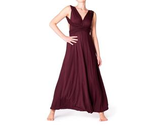 PANASIAM V-Neck Maxi Dress KOVA, Bordeaux, M