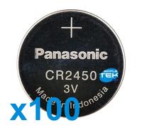 Panasonic 100 X Batteria A Bottone Cr2450 Litio 3v Bulk Tampone Backup_