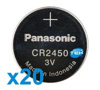 Panasonic 20 X Batteria A Bottone Cr2450 Litio 3v Bulk Tampone Backup_