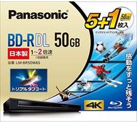 Panasonic 2x Blu-ray Disc Single-Sided Dual Layer 50GB 5 dischi + 1 disco LM-...