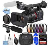 Panasonic AG-CX350 4K Telecamera + 128GB + Ext Batt + XL Custodia Fascio