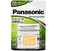 Panasonic Akku NiMH Mignon AA 2450 mAh - Pile ricaricabili, confezione da 4 pezzi
