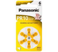 Panasonic Batterie a Bottone per Protesi Acustiche PR10 PR230L PR536, 6pz