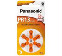 Panasonic Batterie a Bottone per Protesi Acustiche PR13 PR48, 6pz