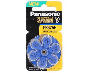 Panasonic Battery Ear Device Blue Pr 675H 6 pz Pile