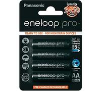 Panasonic BK-3HCDE/4BE Eneloop Pro Batteria Ricaricabile, 2500mAh, AA/Mignon/LR6, Confezione da 4 Pezzi, Argento