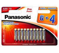 Panasonic Blister 10 Batterie Mini Stilo AAA Alcaline LR03 Pro Power
