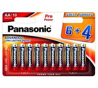Panasonic Blister 10 Batterie Stilo AA Alcaline LR6 Pro Power