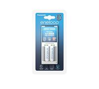 Panasonic Bq-Cc50 Eneloop, Caricatore Compatto con 2.Batterie Aa (1900.Mah, 2100.Cicli di Ricarica) K KJ50Mcc20E, Bianco