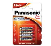 PANASONIC - C100003 - Pila ministilo AAA - 1,5V - ProPower - LR03 - Panasonic - blister 4 pezzi - 74791 - Conf. da 1 Pz. - C100003