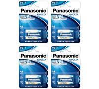 PANASONIC Confezione da 4 blister da 1 batteria alcalina Evolta 6LR61 9 V