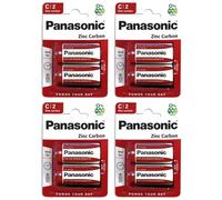 PANASONIC Confezione da 4 blister da 2 batterie Red Zinco-Carbon C R14-1,5 V