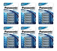 PANASONIC Confezione da 6 blister da 4 batterie alcaline Evolta AA LR06-1,5 V