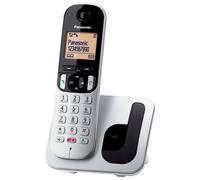 Panasonic KX-TGC250JTS Telefono Cordless Digitale, Unità Base e Ricevitore Singolo, ID Chiamante, Blocco Chiamate Indesiderate, Vivavoce, Modalità Eco One Touch, Sveglia Evoluta, Display LCD, Argento