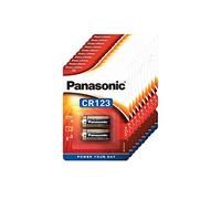 Panasonic CR123 batteria al litio cilindrica per dispositivi leggeri con elevato fabbisogno energetico come rilevatori di fumo, sistemi di allarme, proiettori, telecamere, 3V, 10 confezioni (20 pezzi)
