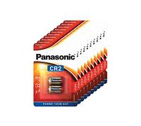 Panasonic CR2 batteria al litio cilindrica per dispositivi leggeri con elevato fabbisogno energetico come rilevatori di fumo, sistemi di allarme, proiettori, telecamere, 3V, 10 confezioni (20 pezzi)