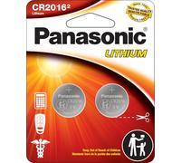 Panasonic CR2016 - Batterie a bottone al litio a lunga durata, 3,0 V, resistenti ai bambini, confezione da 2 batterie