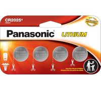 Panasonic CR2025 3.0 Volt Long Lasting Lithium Coin Cell Batteries in Child Resistant, Standards Based Packaging, 4 Pack