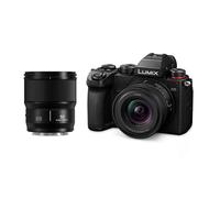 Panasonic DC-S5DWE-K Corpo macchina mirrorless Lumix S5D Full Frame, 24,2MP, registrazione 4K 60P, mirino Live View, Wi-Fi, Bluetooth, con Lente S-R1840E 18-40mm e S-S50ME 50mm, Nero, S5D (NUEVO)