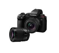 Panasonic DC-S5M2N-PACK Fotocamera Mirrorless Full Frame S5M2E 24,2MP, Registrazione Open Gate, AF Ibrido di Fase, I.S. Attivo, Doppio ISO Nativo, con obiettivi S-R1840E 18-40mm e S-S50ME 50mm, Nero