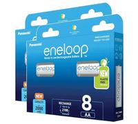 Panasonic Eneloop 2 x 8 batterie ricaricabili Ni-MH Mignon AA 2000 mAh, BK-3MCDE/8BE